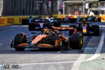 Piastri passes Leclerc for Baku victory as Sainz and Perez crash on penultimate lap